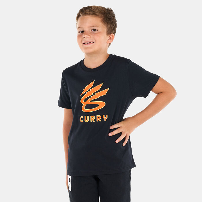 Under Armour Kids' Curry Lightning Logo T-Shirt Black Under Armour Kids' Curry Lightning Logo T-Shirt Black image number 0