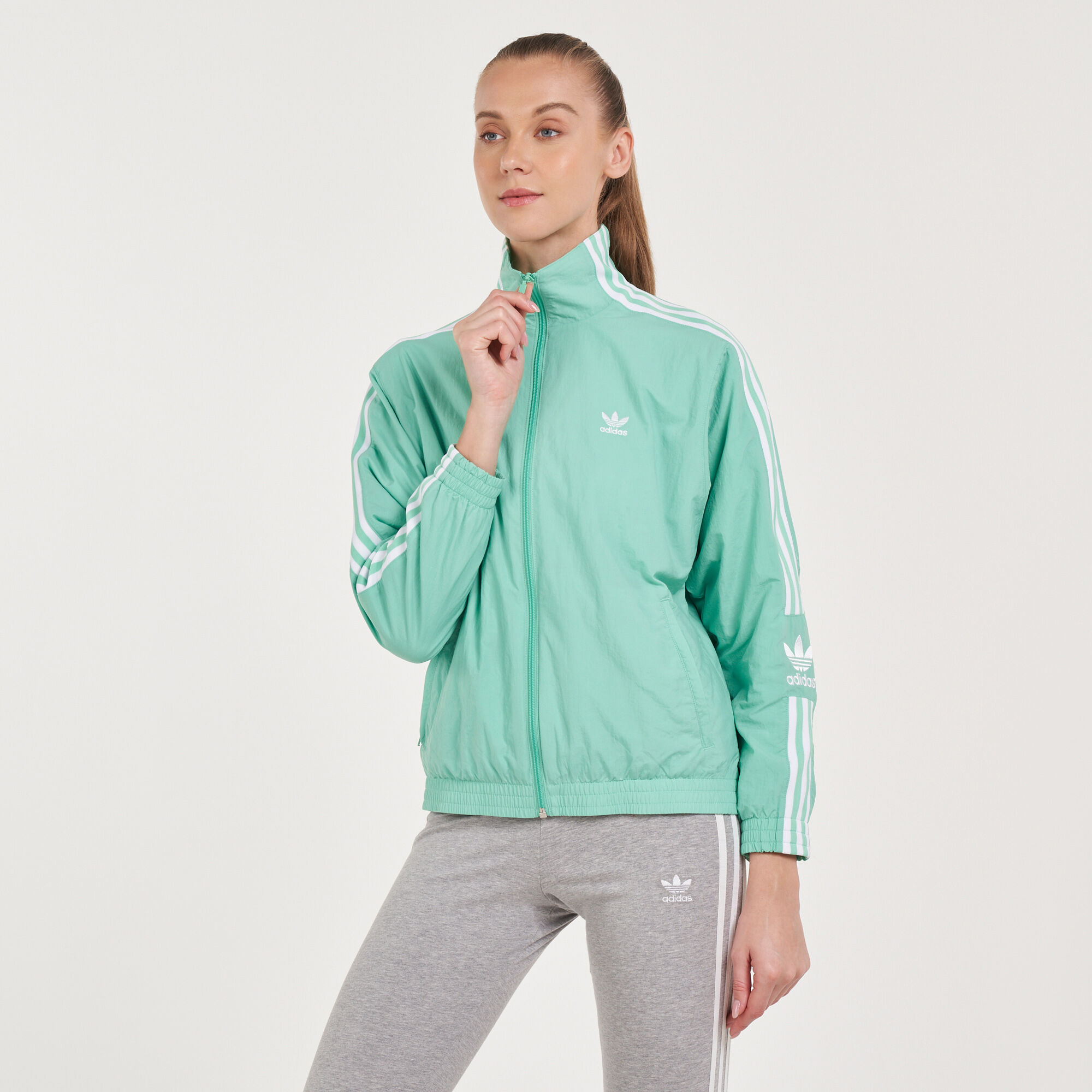 Adidas green hot sale track jacket women's