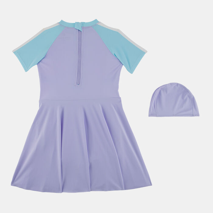 Sun and Sand Sports Kids' Swimming Dress with Cap Purple image number 1