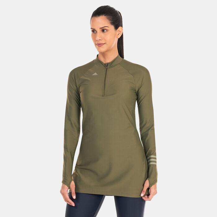 adidas Women's 3-Stripes Swimming Top Green adidas Women's 3-Stripes Swimming Top Green image number 0