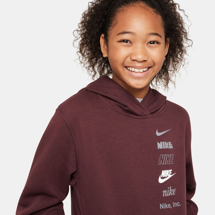 Nike Kids' Sportswear Club Fleece Hoodie Maroon Nike Kids' Sportswear Club Fleece Hoodie Maroon image number 3