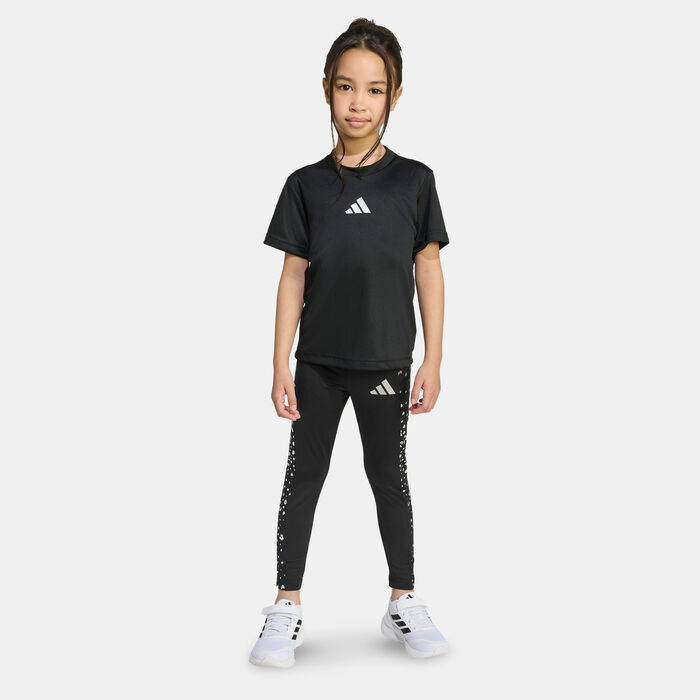 adidas Kids' Train Essentials T-Shirt And Tights Set Black image number 0