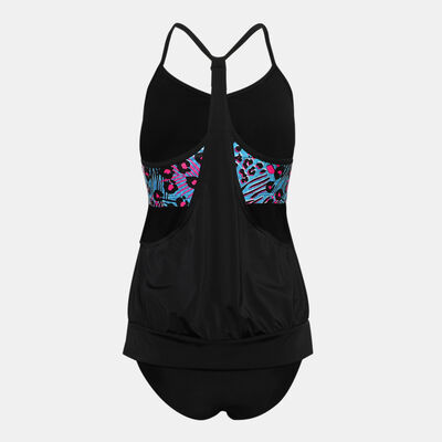 Speedo Women's Blouson Tankini Swimsuit Black