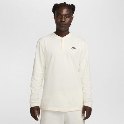 Nike Men's Club Long-Sleeve Henley Ivory