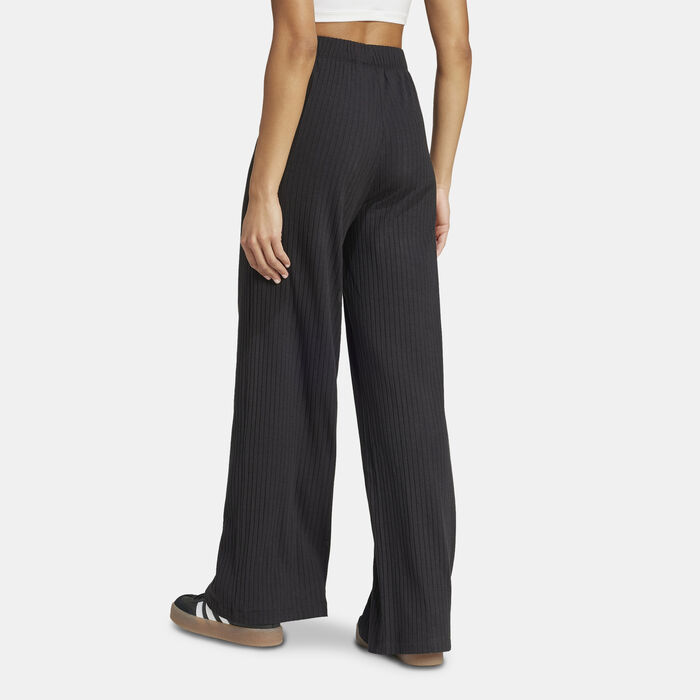 adidas Originals Women's Essentials Rib Wide Pants Black adidas Originals Women's Essentials Rib Wide Pants Black image number 1