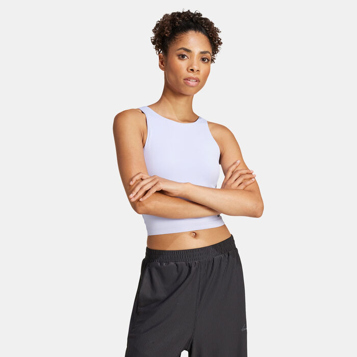 adidas Women's Yoga Inner Shelf Sports Bra and Tank Top Blue image number 0