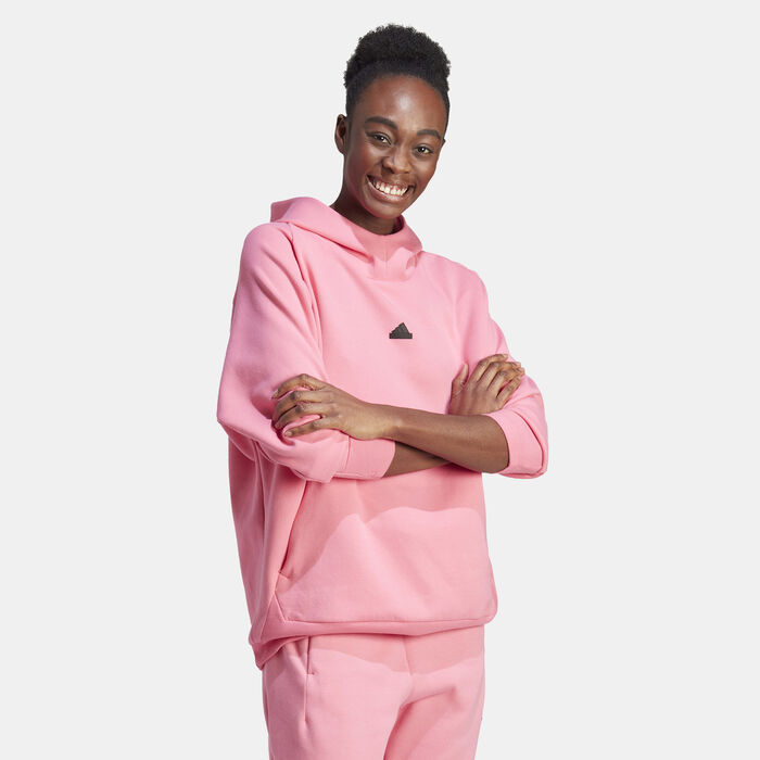 adidas Women's Z.N.E. Overhead Hoodie Pink image number 2