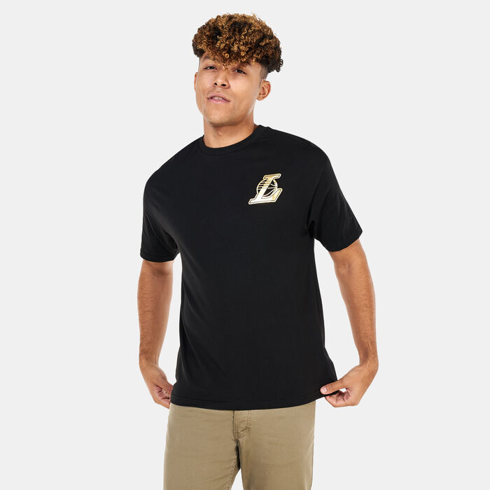 New Era Men's NBA Los Angeles Lakers Metallic T-Shirt Black New Era Men's NBA Los Angeles Lakers Metallic T-Shirt Black image number 0