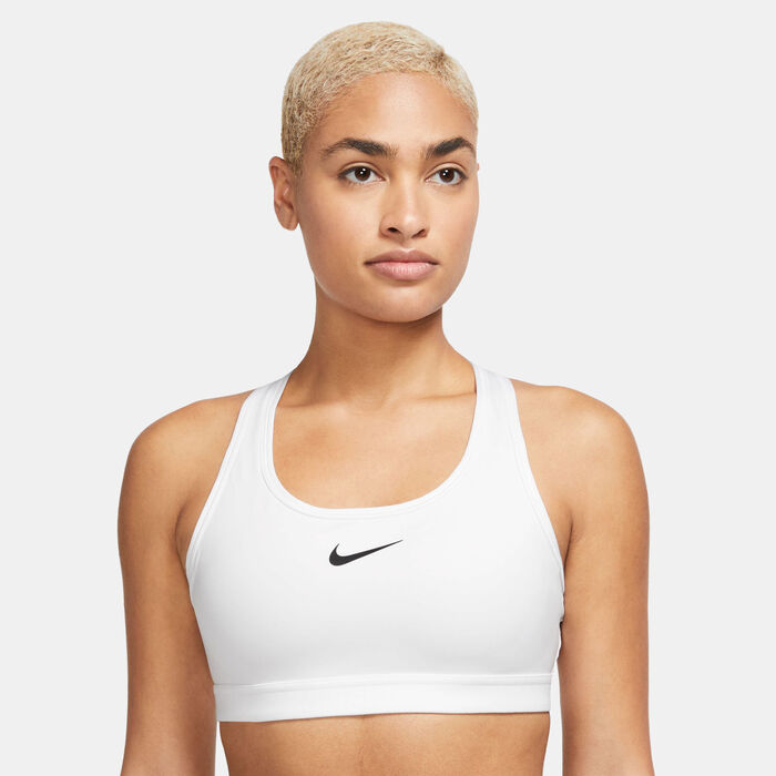 Buy Nike Women's Dri-FIT Swoosh Medium Support Sports Bra White in KSA -SSS