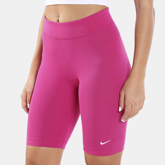 Nike Women's Sportswear Essential Mid-Rise Biker Shorts Pink image number 3
