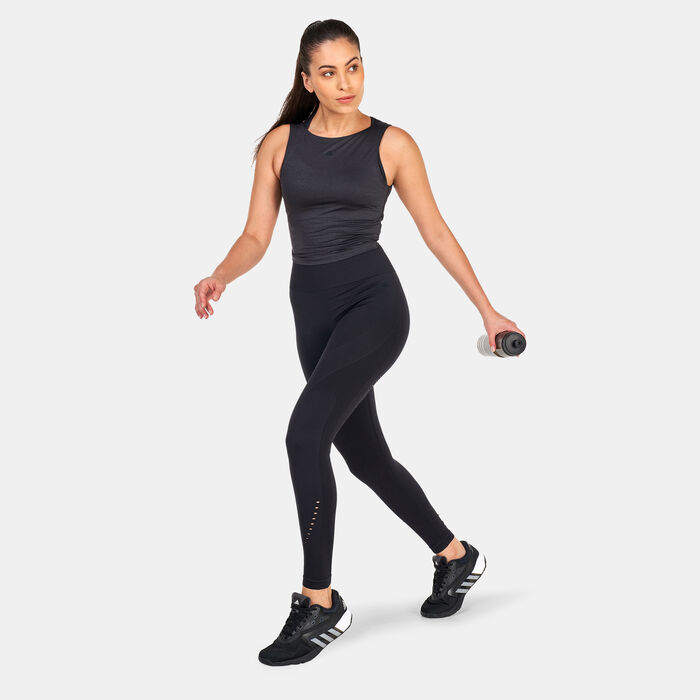 adidas Women's Yoga Seamless 7/8 Leggings Black adidas Women's Yoga Seamless 7/8 Leggings Black image number 2