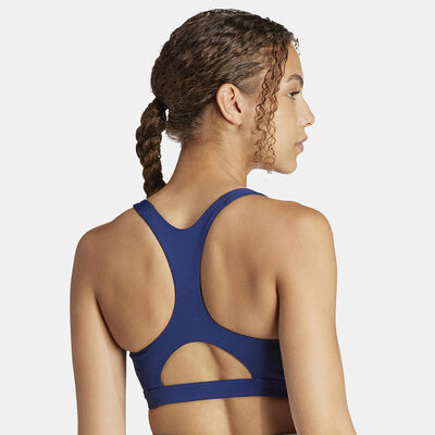 adidas Womens' Adizero Essentials Run Medium-Support Sports Bra Blue