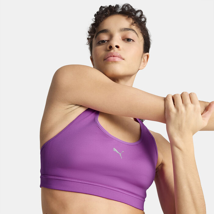PUMA Women's 4KEEPS Medium-Support Running Sports Bra Purple image number 3