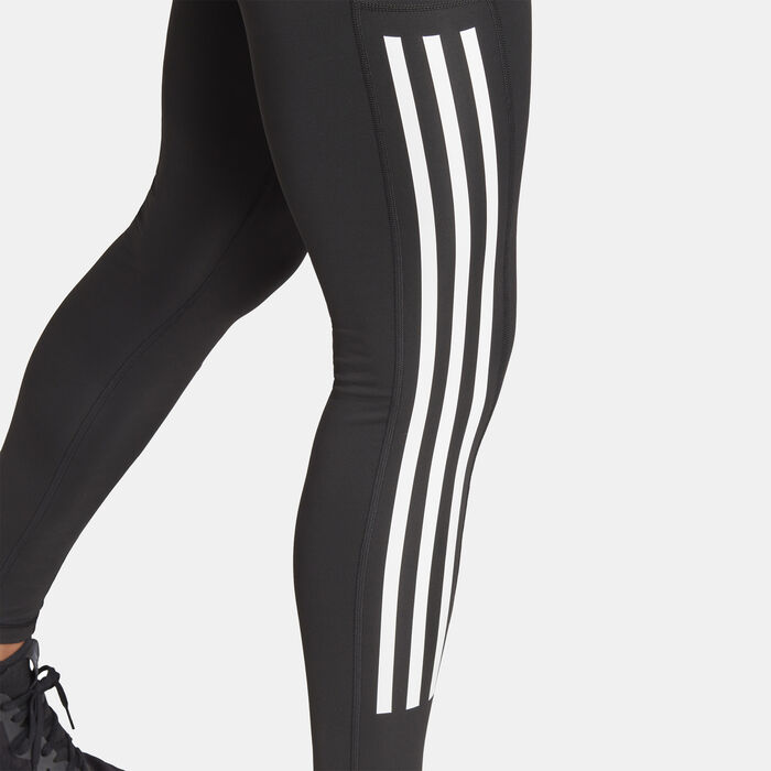 adidas Women's Optime 3-Stripes Training Leggings Black image number 4