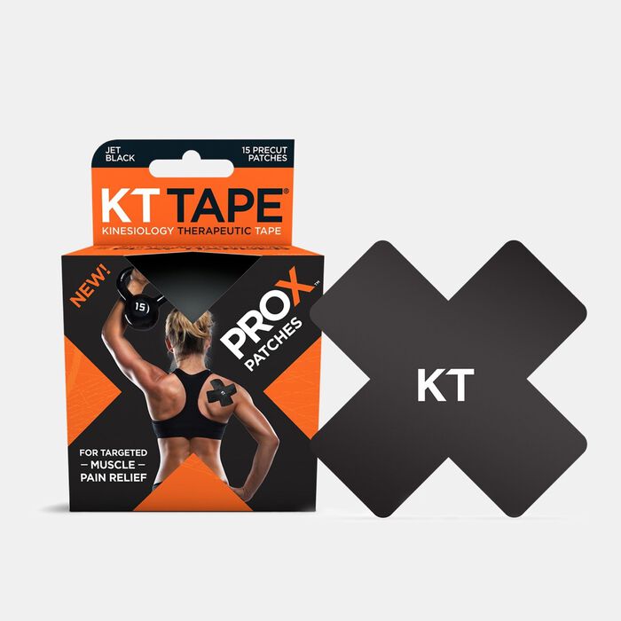 KT Tape ProX Pre-Cut Sports Tape Patches (15 Patches) Black KT Tape ProX Pre-Cut Sports Tape Patches (15 Patches) Black image number 0