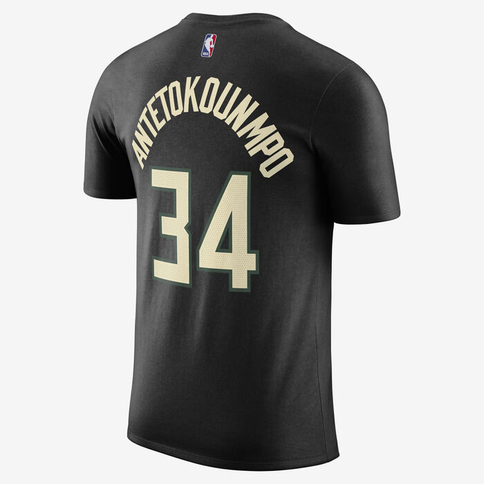 Jordan Men's NBA Milwaukee Bucks Statement Edition T-Shirt Black Jordan Men's NBA Milwaukee Bucks Statement Edition T-Shirt Black image number 1