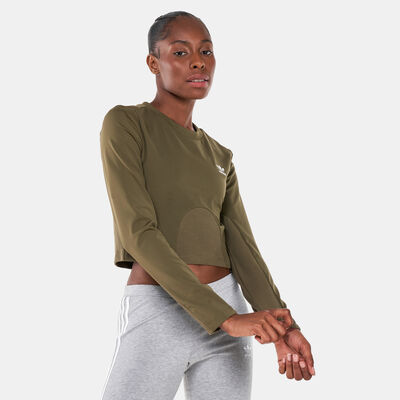 adidas Originals Women's Always Original Rib Long Sleeve T-Shirt Green