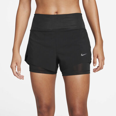 Nike Women's Dri-FIT Swift Mid-Rise 2-in-1 Running Shorts Black