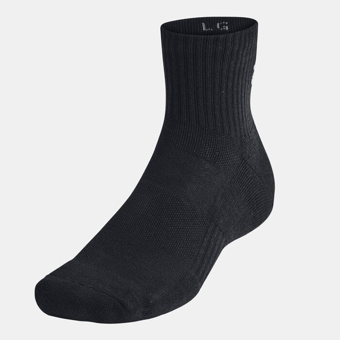 Under Armour Training Cotton Quarter-Crew Socks (3 Pairs) Black Under Armour Training Cotton Quarter-Crew Socks (3 Pairs) Black image number 2