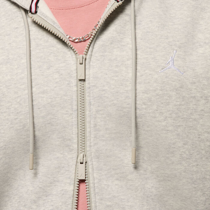 Jordan Men's Brooklyn Fleece Full-Zip Hoodie Grey Jordan Men's Brooklyn Fleece Full-Zip Hoodie Grey image number 3