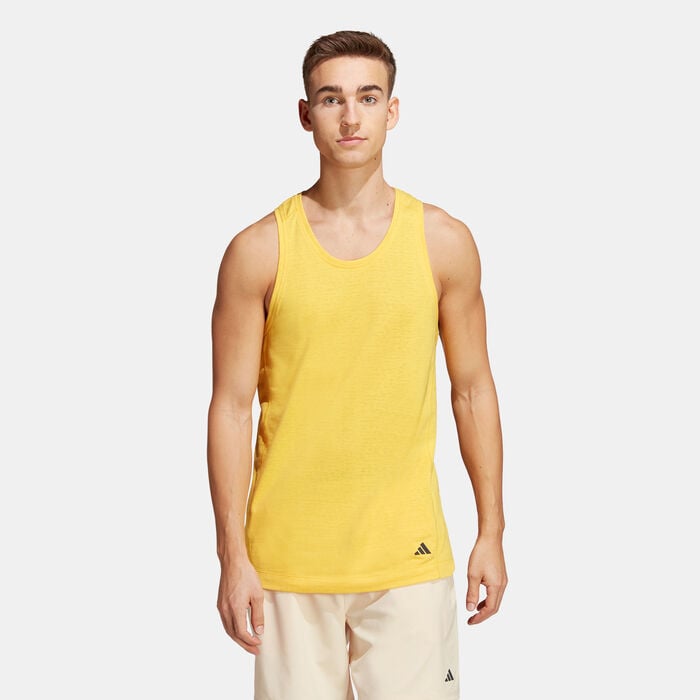 adidas Men's Yoga Training Tank Top yellow adidas Men's Yoga Training Tank Top yellow image number 0