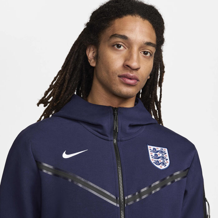 Nike Men's Football England Tech Fleece Windrunner Full-Zip Hoodie Blue Nike Men's Football England Tech Fleece Windrunner Full-Zip Hoodie Blue image number 2