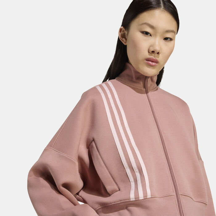 adidas Originals Women's Off Placed 3-Stripes Track Jacket Pink adidas Originals Women's Off Placed 3-Stripes Track Jacket Pink image number 3