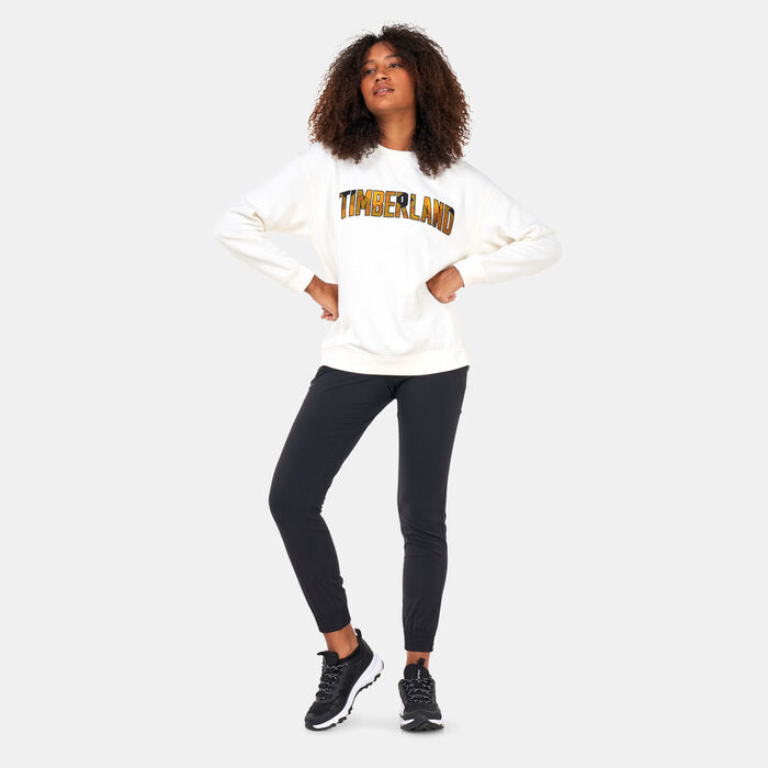 Timberland Women's Checkered Logo Sweatshirt White Timberland Women's Checkered Logo Sweatshirt White image number 2