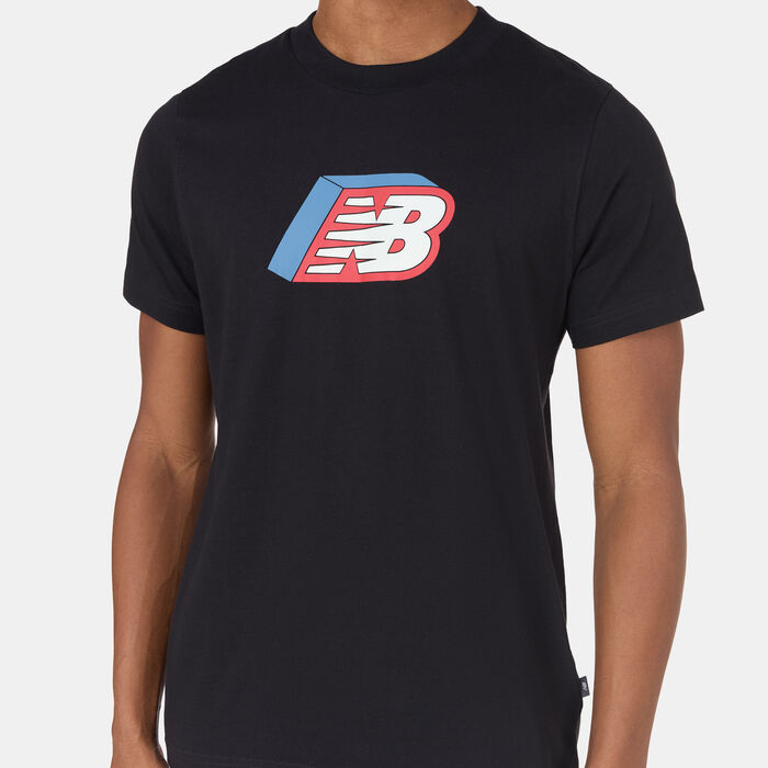 New Balance Men's Cubed Logo Graphic T-Shirt Black image number 3