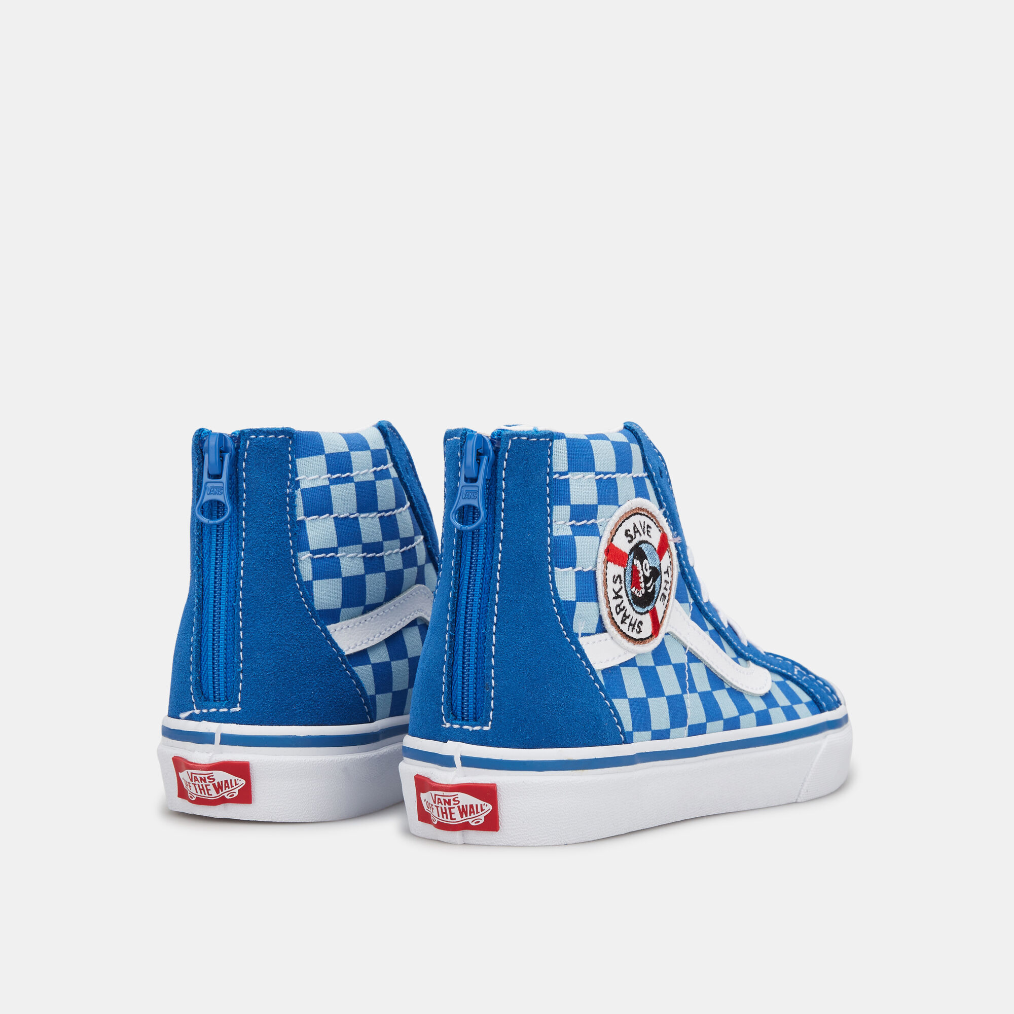 Kids Glitter Checkerboard Sk8 Hi Zip Unisex Shoe Younger Kids