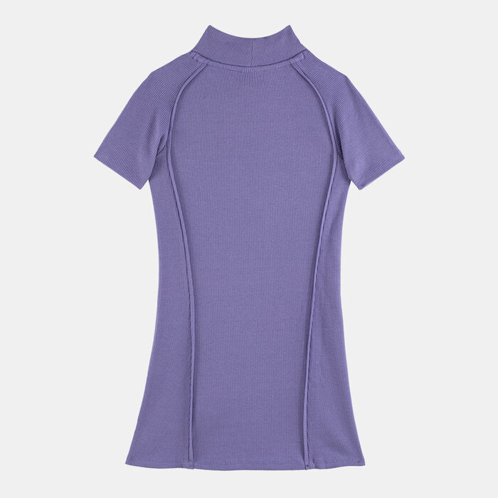 Nike Kids' Mock Neck Rib Dress Purple Nike Kids' Mock Neck Rib Dress Purple image number 1