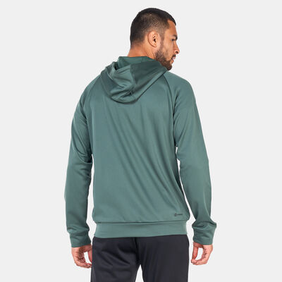 adidas Men's AEROREADY Game and Go Small Logo Full-Zip Hoodie Green adidas Men's AEROREADY Game and Go Small Logo Full-Zip Hoodie Green
