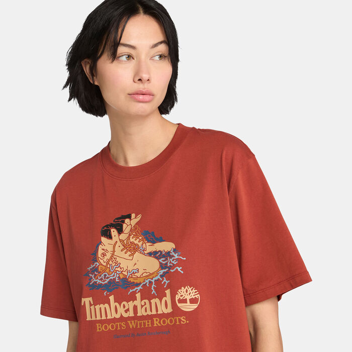 Timberland Men's Boot Graphic T-Shirt Orange Timberland Men's Boot Graphic T-Shirt Orange image number 3