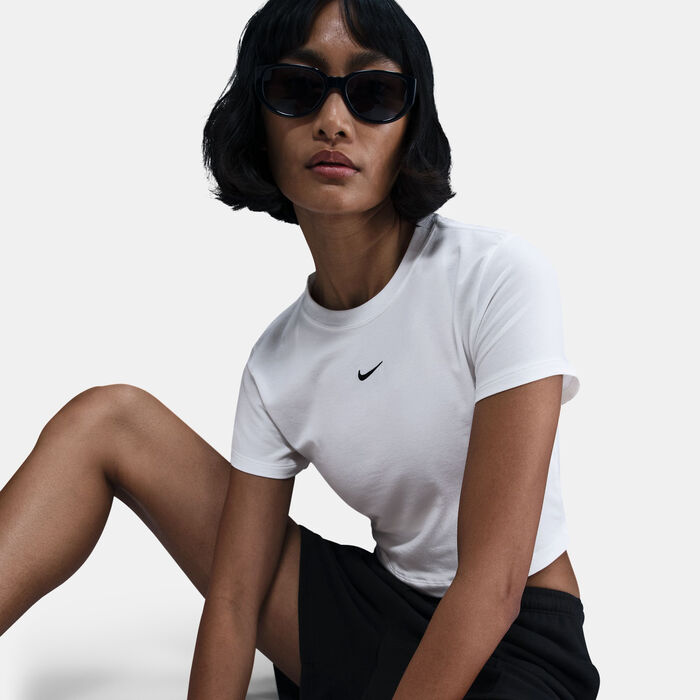 Nike Women's Sportswear Chill Knit Crop Top White image number 4