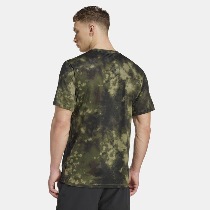 adidas Men's Train Essentials Seasonal Printed Training T-Shirt Green adidas Men's Train Essentials Seasonal Printed Training T-Shirt Green image number 1
