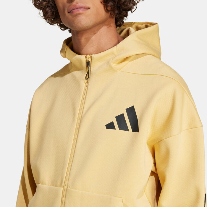adidas Men's Z.N.E. Full-Zip Hoodie yellow image number 4