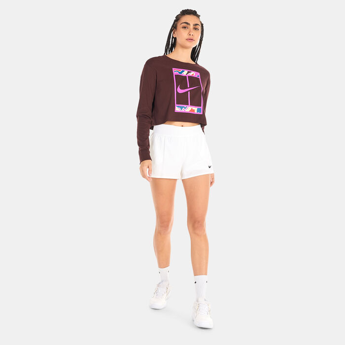 Nike Women's Dri-FIT Court Slam Crop Top Brown Nike Women's Dri-FIT Court Slam Crop Top Brown image number 2