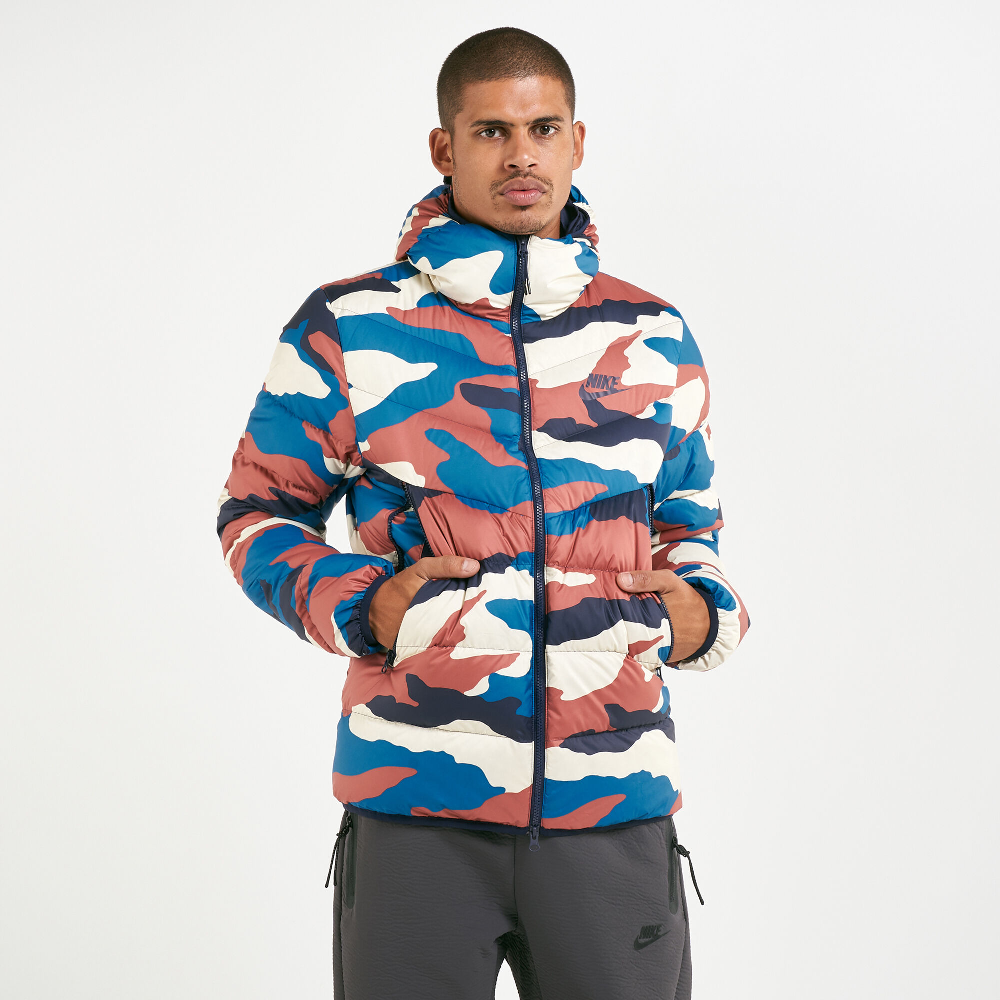 nike men's sportswear windrunner down fill hooded jacket