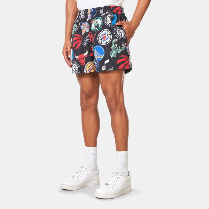 New Era Men's NBA All Over Print Shorts Black New Era Men's NBA All Over Print Shorts Black image number 0