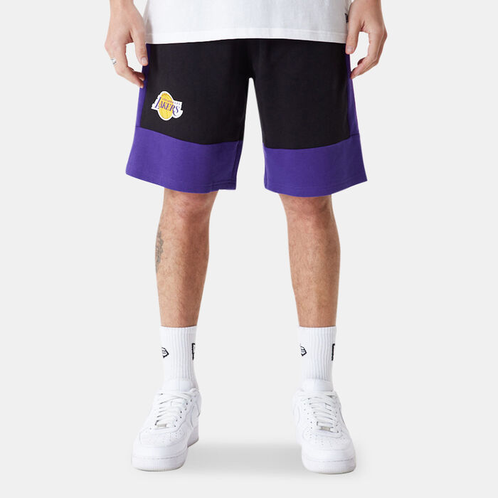 New Era Men's NBA Los Angeles Lakers Colourblock Shorts Black New Era Men's NBA Los Angeles Lakers Colourblock Shorts Black image number 0