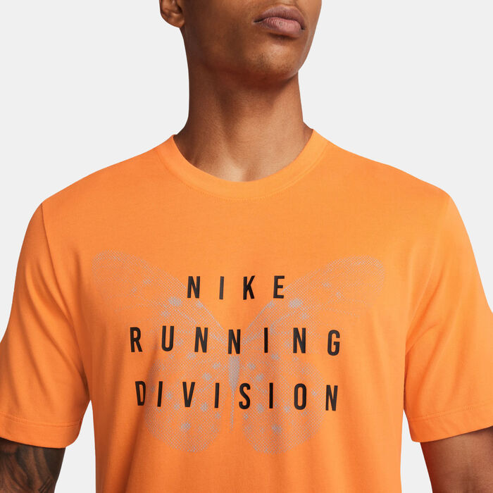 Nike Men's Dri-FIT Running T-Shirt Orange image number 2
