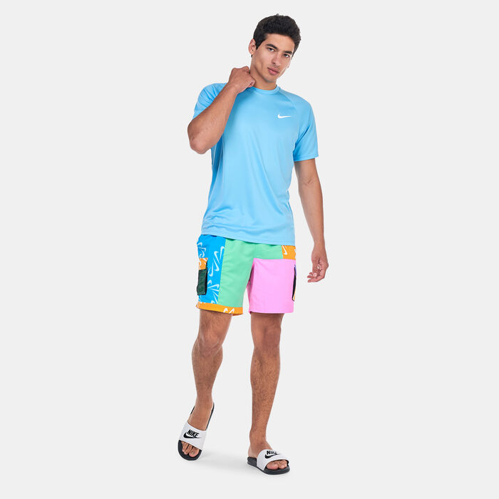 Nike Swim Men's Hydroguard Swimming Top Blue image number 2