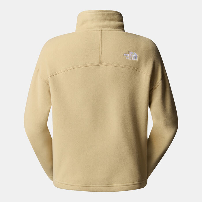 The North Face Women’s 100 Glacier 1/4-Zip Crop Top Beige The North Face Women’s 100 Glacier 1/4-Zip Crop Top Beige image number 1