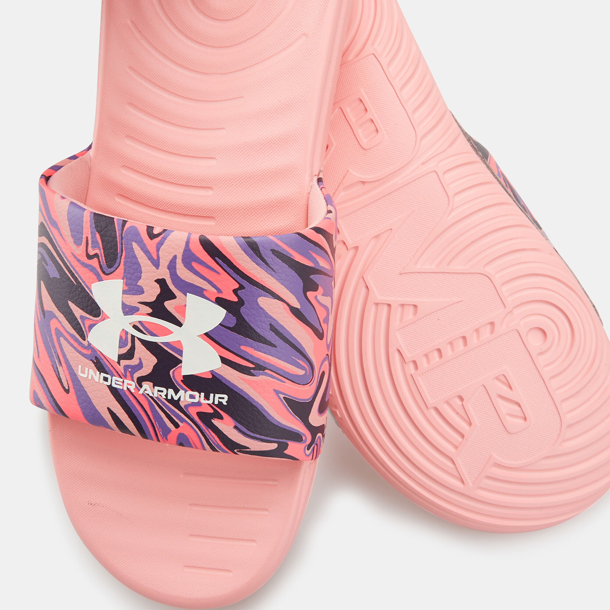 Pink under online armour slides
