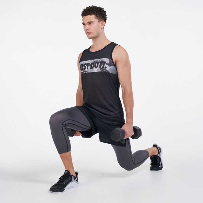 Nike Men's Dri-FIT Graphic Training Tank Top White Nike Men's Dri-FIT Graphic Training Tank Top White image number 2