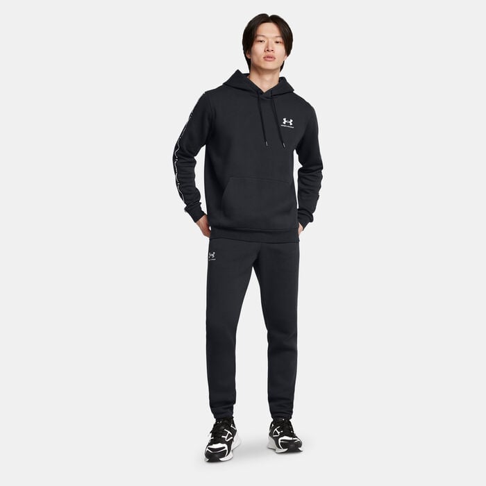 Under Armour Men's Icon Fleece Taping Hoodie Black Under Armour Men's Icon Fleece Taping Hoodie Black image number 2