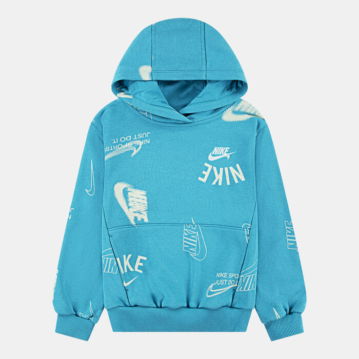 Nike Kids' Club Brand Energy Allover Print Hoodie Green Nike Kids' Club Brand Energy Allover Print Hoodie Green image number 0
