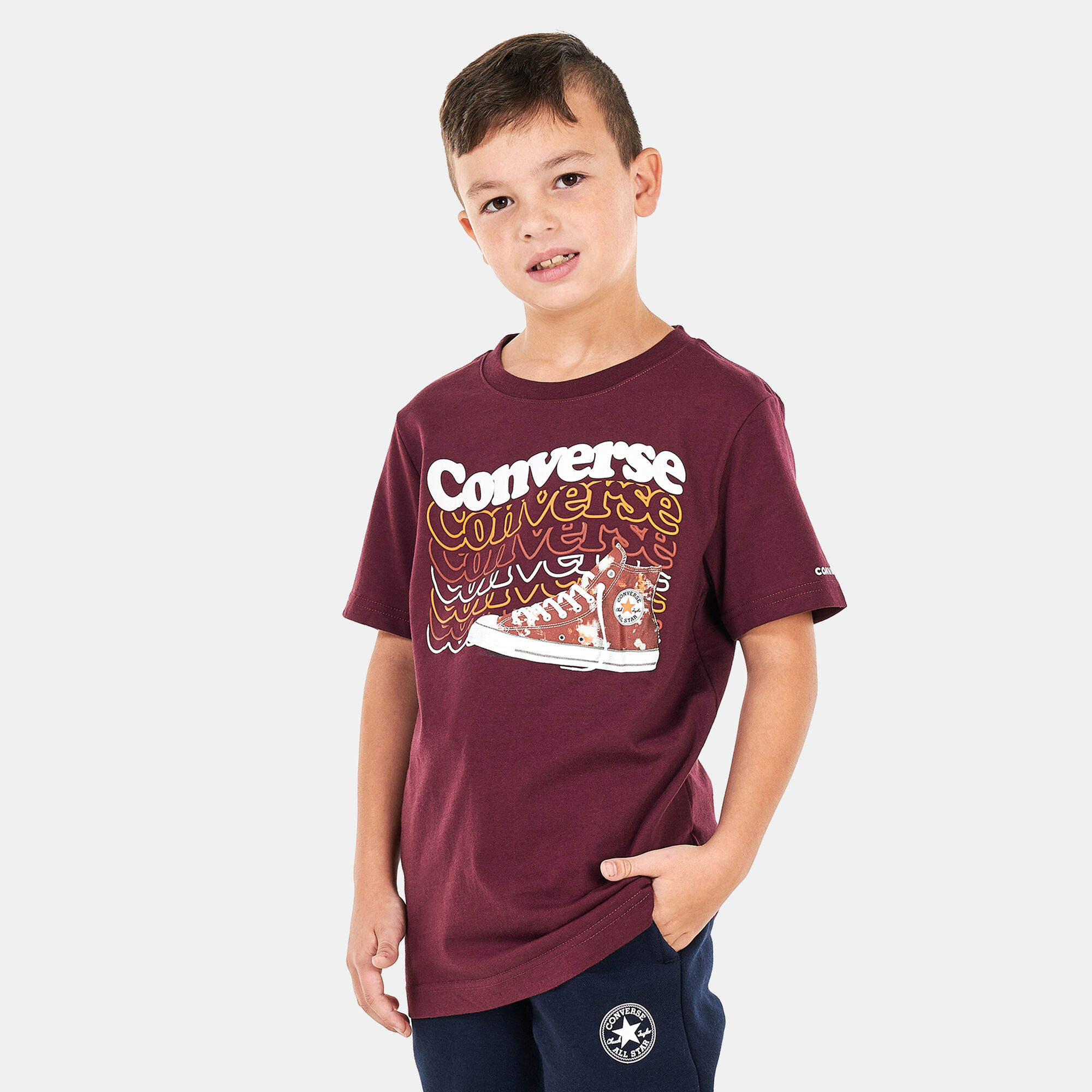 Kids Wavy Logo Sneaker T Shirt Red Converse in KSA SSS