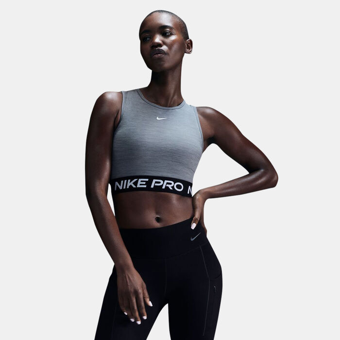 Nike Women's Pro Dri-FIT Crop Top Grey image number 0