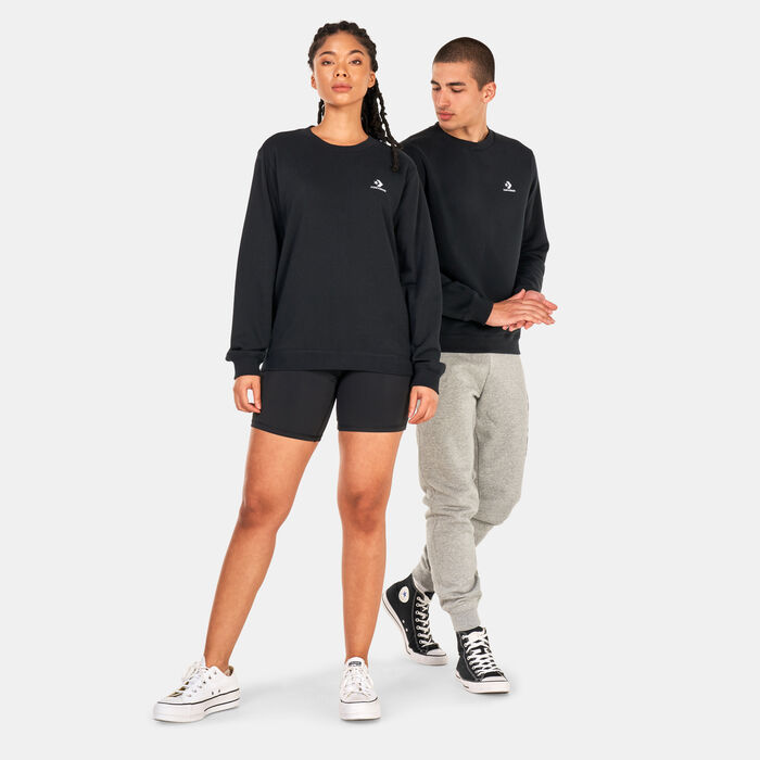 Converse Star Chevron Embroidered Sweatshirt Black Converse Star Chevron Embroidered Sweatshirt Black image number 2